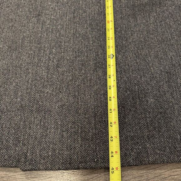 Vintage Silversteins Overcoat Mens L Gray Herringbone Pure Wool Topcoat Long - Picture 9 of 10